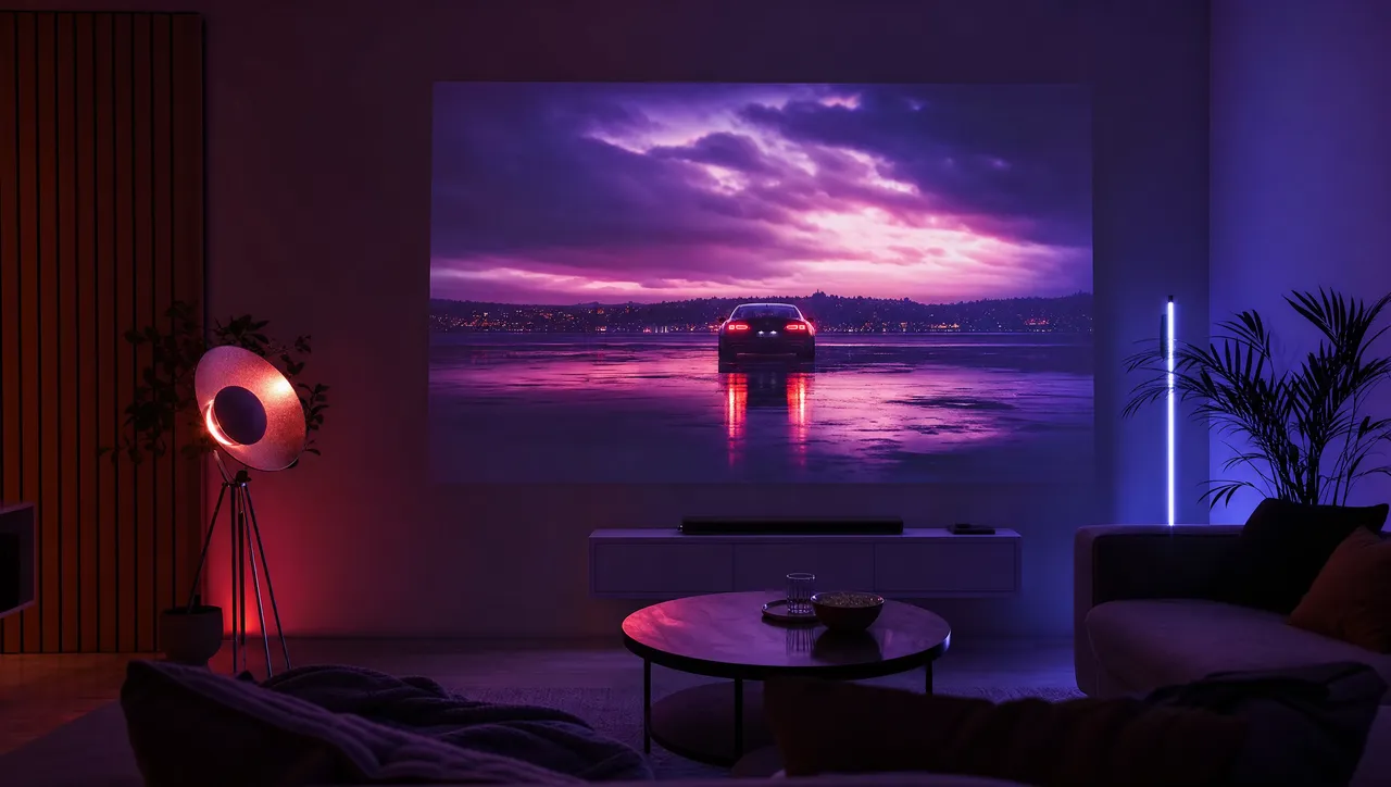 Filmscen projicerad, som illustrerar vad IPTV är och vilken bildkvalitet man kan vänta sig